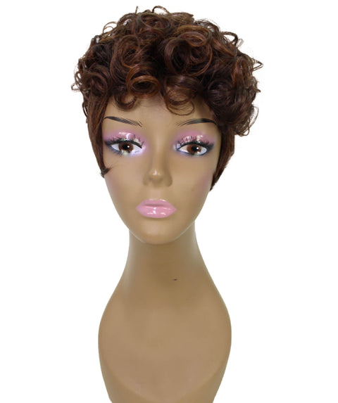 Sydney Dark Chestnut Brown Short Tousled Curly Hair Wig