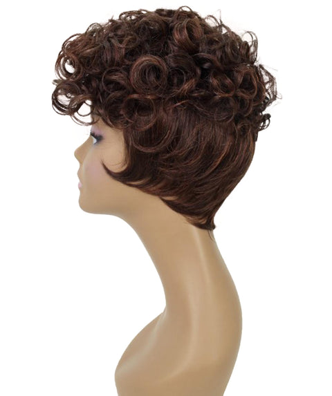 Sydney Dark Chestnut Brown Short Tousled Curly Hair Wig