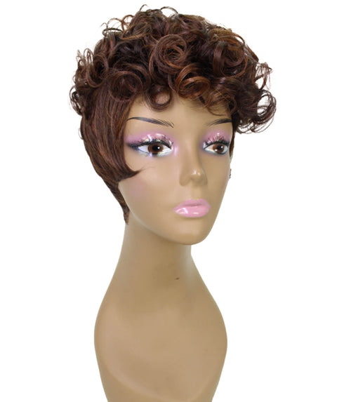 Sydney Dark Chestnut Brown Short Tousled Curly Hair Wig