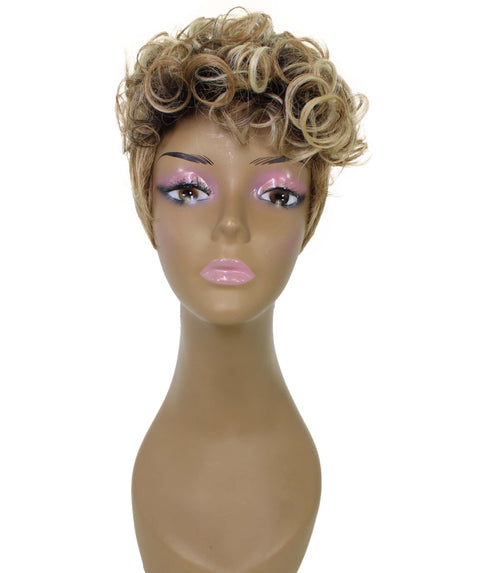 Sydney Strawberry Blonde Ombre Short Tousled Curly Hair Wig