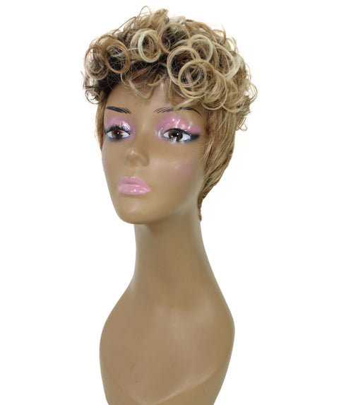 Sydney Strawberry Blonde Ombre Short Tousled Curly Hair Wig
