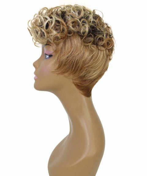 Sydney Strawberry Blonde Ombre Short Tousled Curly Hair Wig