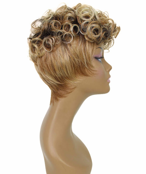 Sydney Strawberry Blonde Ombre Short Tousled Curly Hair Wig