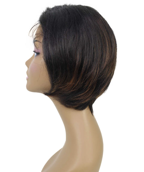 Mia Black with Caramel Side parted Lace Bob Wig