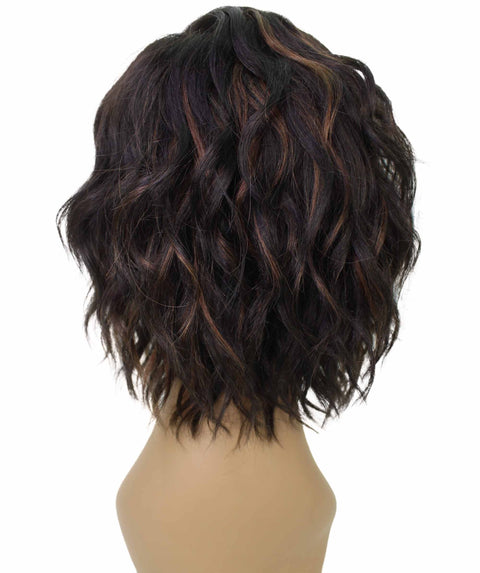 Enora Black with Caramel Side parted Lace Wig