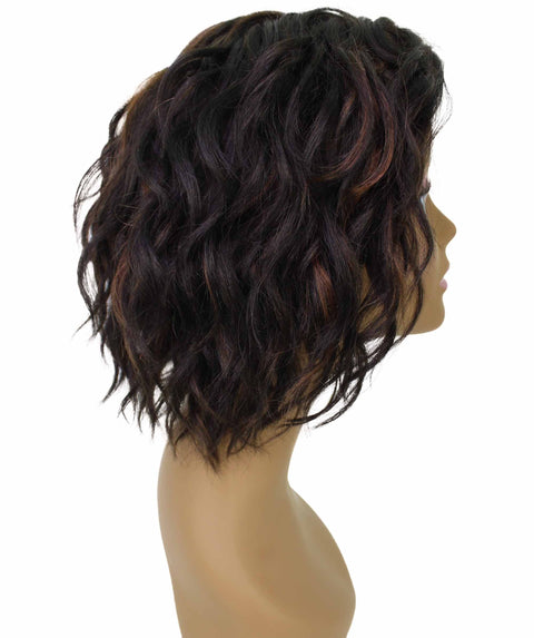 Enora Black with Caramel Side parted Lace Wig
