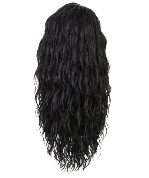 Raven Natural Black Wavy Layered Wig