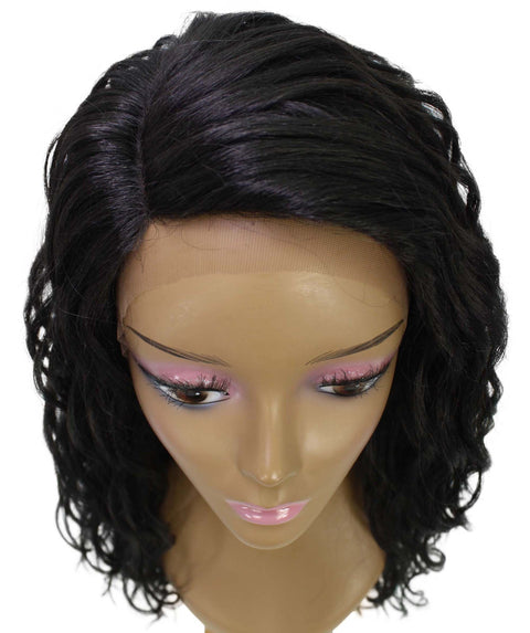 Raven Natural Black Wavy Layered Wig