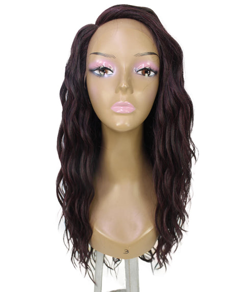Raven Deep Red and Black Blend Wavy Layered Wig