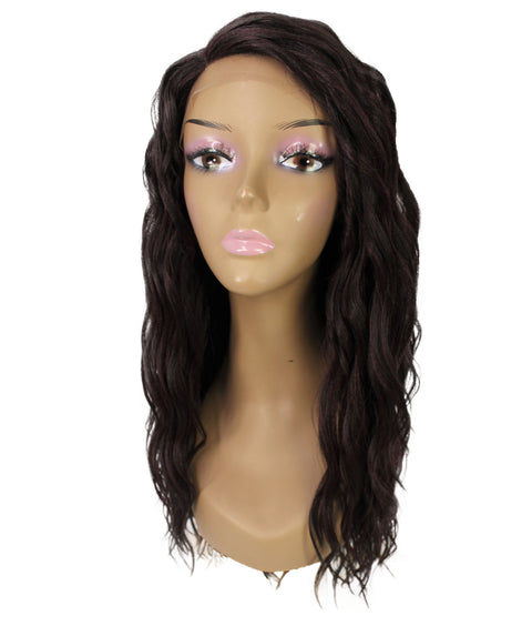 Raven Deep Red and Black Blend Wavy Layered Wig
