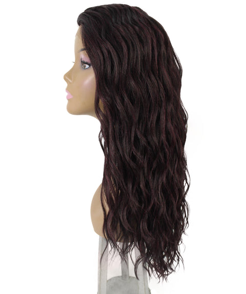 Raven Deep Red and Black Blend Wavy Layered Wig