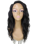 Raven Black with Golden Wavy Layered Wig