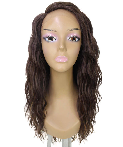 Raven Brown with Golden Wavy Layered Wig