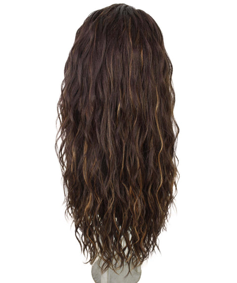 Raven Brown with Golden Wavy Layered Wig