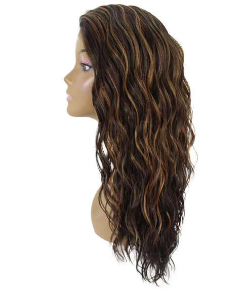 Raven Caramel Brown Blend Wavy Layered Wig