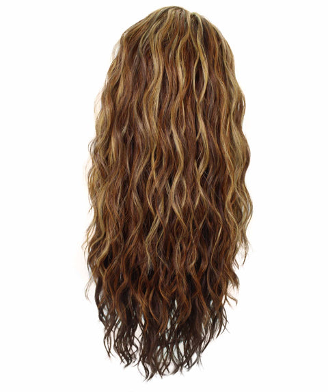 Raven Auburn Brown Blend Wavy Layered Wig