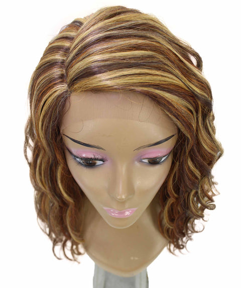 Raven Auburn Brown Blend Wavy Layered Wig