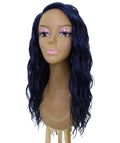 Raven Blue and Black Blend Wavy Layered Wig