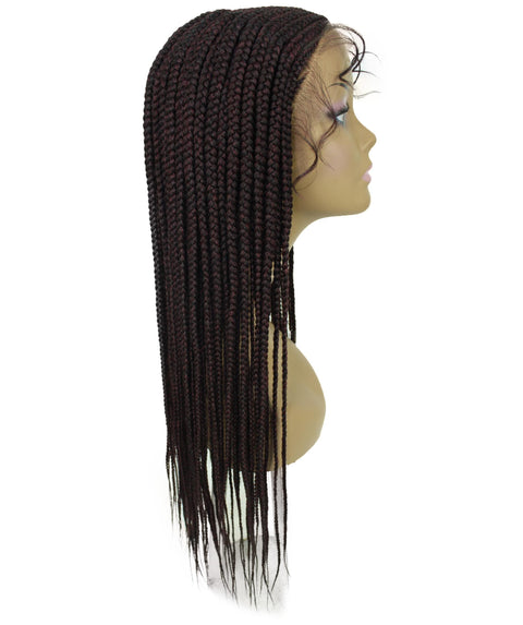 Jordan Deep Red and Black Blend Braided Lace Wig