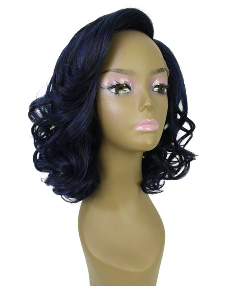 Aliyah Blue and Black Blend Layered Lace Wig