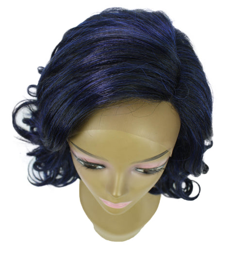 Aliyah Blue and Black Blend Layered Lace Wig