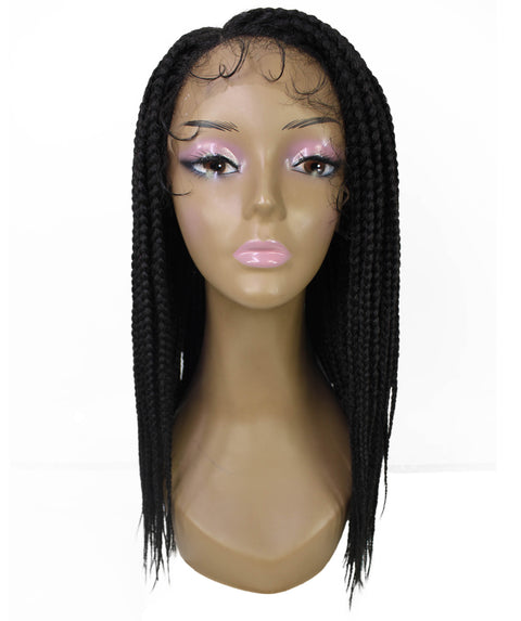 Samone Natural Black Braided Lace Wig