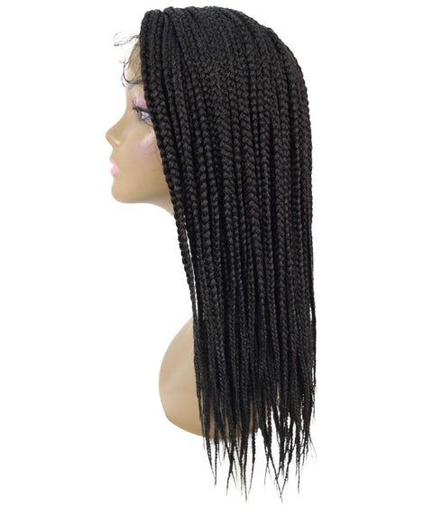 Samone Natural Black Braided Lace Wig