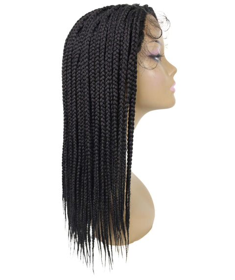 Samone Natural Black Braided Lace Wig