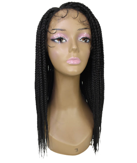Samone Natural Black Braided Lace Wig