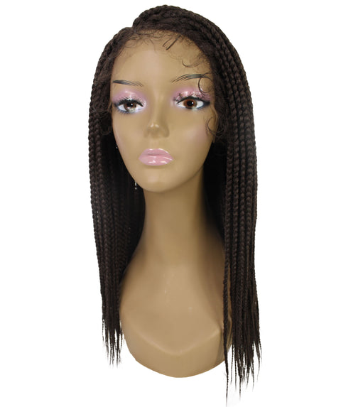 Samone Medium Brown Braided Lace Wig