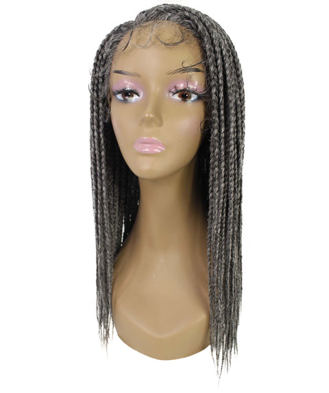 Samone  Charcoal Grey Braided Lace Wig