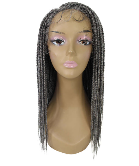 Samone  Charcoal Grey Braided Lace Wig
