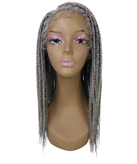Samone  Grey Braided Lace Wig