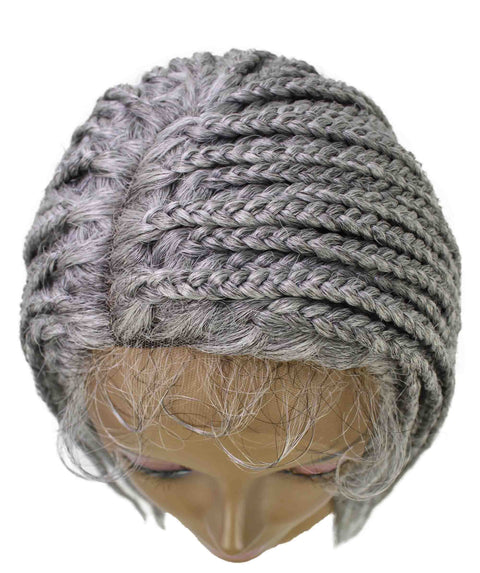 Samone  Grey Braided Lace Wig