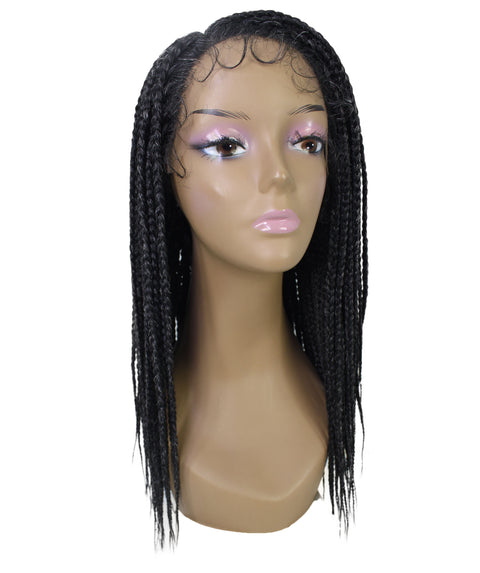 Samone Salt and Pepper Grey Braided Lace Wig