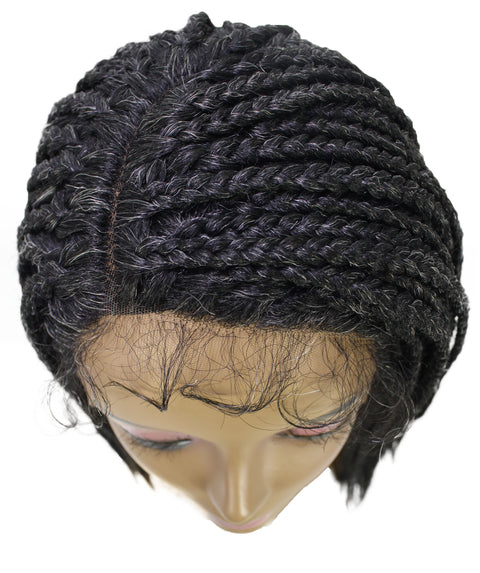 Samone Salt and Pepper Grey Braided Lace Wig
