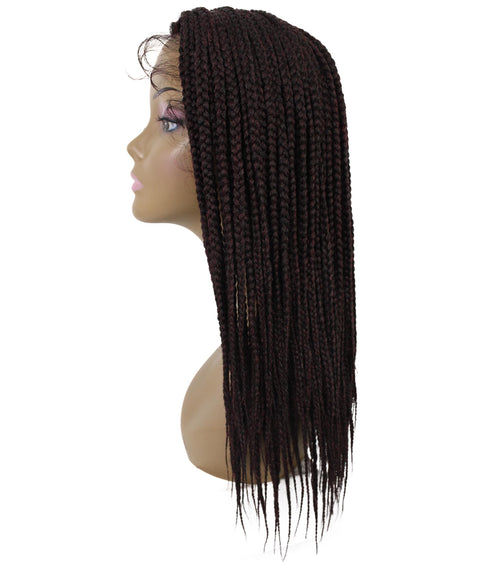 Samone  Deep Red and Black Blend Braided Lace Wig