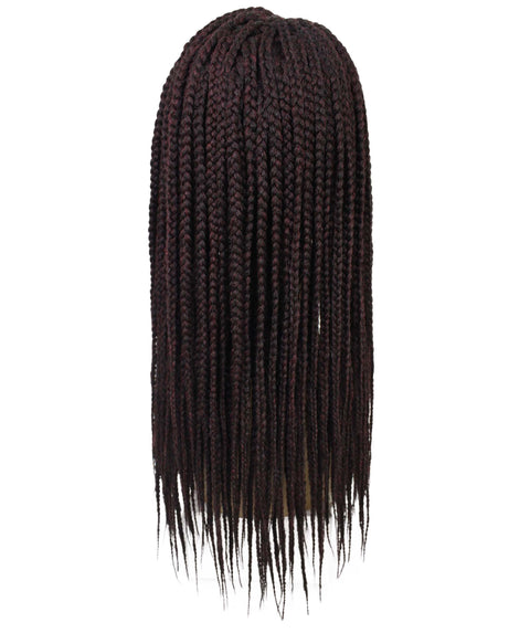 Samone  Deep Red and Black Blend Braided Lace Wig