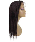 Samone  Deep Red and Black Blend Braided Lace Wig
