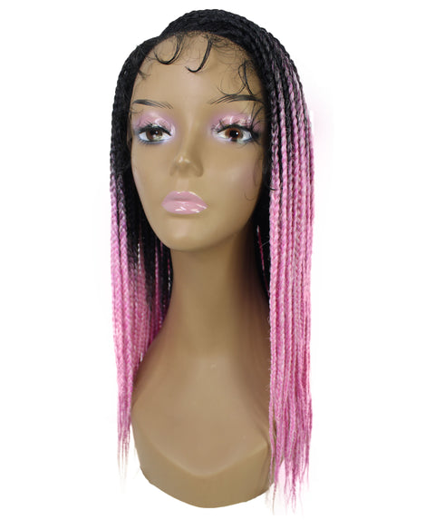 Samone  Dark Pink Ombre Braided Lace Wig