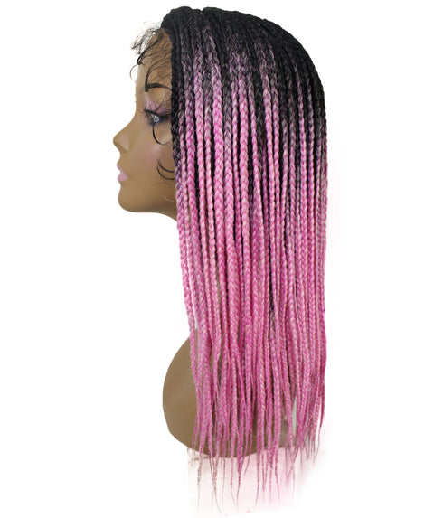 Samone  Dark Pink Ombre Braided Lace Wig