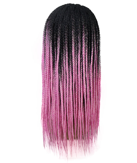 Samone  Dark Pink Ombre Braided Lace Wig