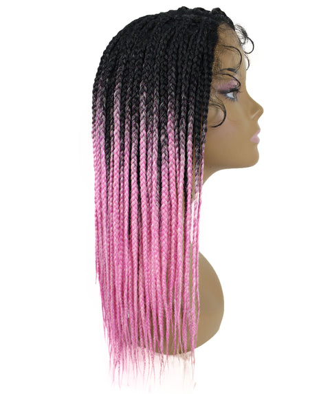 Samone  Dark Pink Ombre Braided Lace Wig