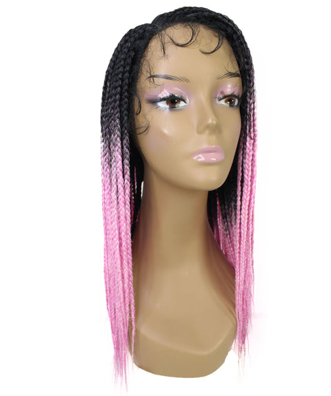 Samone  Dark Pink Ombre Braided Lace Wig