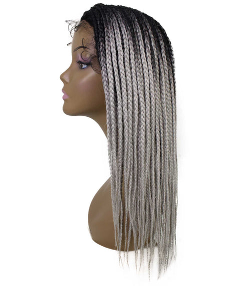 Samone  Grey Ombre Braided Lace Wig
