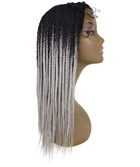 Samone  Grey Ombre Braided Lace Wig