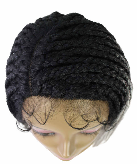 Samone  Grey Ombre Braided Lace Wig