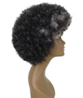 Audre Dark Charcoal Gray Afro Half Wig