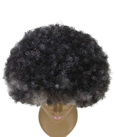 Audre Dark Charcoal Gray Afro Half Wig