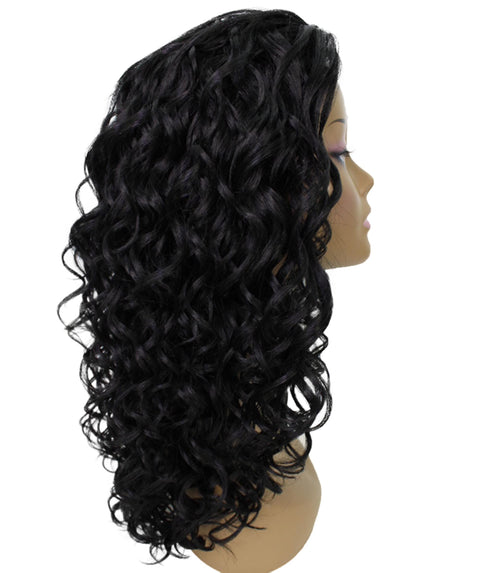 Edwina Black Layered Half Wig